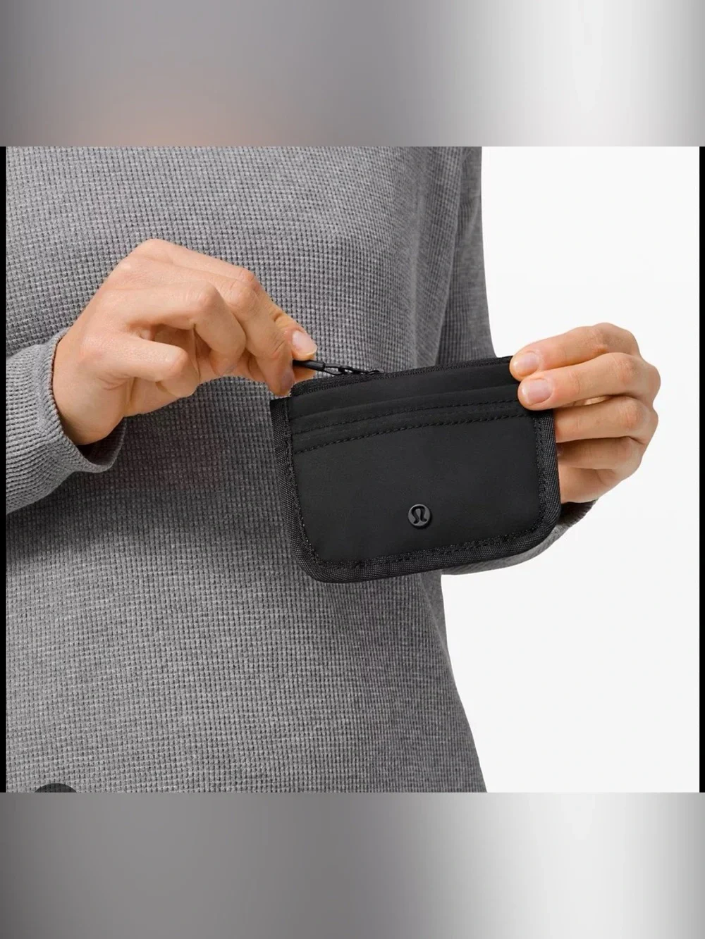 NWT Lululemon Black True Identity Card Case Top Zipper Credit Card Holder